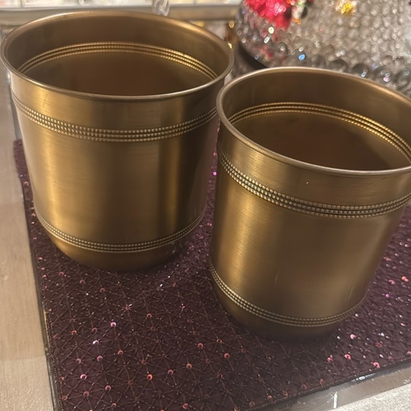 Set of two Indian Planter Pots 7x6, 7x5 Hammered Garden - Picture 1 of 4